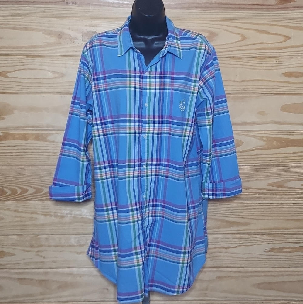 Lauren Ralph Lauren Monogram Button Down Size Large